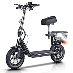 Patinete elétrico 500W, 45km/h Autonomía ilimitada hasta 40 km, Neumáticos de 12", Batería 11Ah 48V Scooter Eléctrico Plegable para Adultos con Doble  en oferta