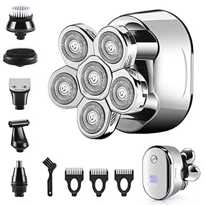 Maquina De Afeitar, Afeitadora Rotativa De Cabeza Calva Sin Cable Recortadora De Barba Afeitadora Cabeza Hombre Recargable Por Usb Afeitadora Eléctric