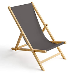 Ferocity Tumbona de Madera Plegable, Silla de Playa con Funda Intercambiable, diseño Gris 1 [119] precio