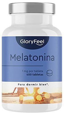 Melatonina 1mg, 400 Tabletas (Suministro + 1 Año), Melatonina Pura, Complemento de Melatonina para dormir bien, el insomnio y reposar mejor, Melatonin