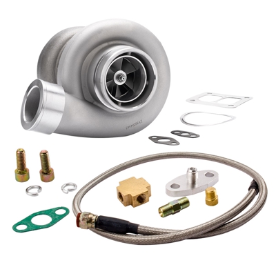 GT45 Turbocompresor T4 V-BAND 1.05 A / R 78Trim 600 + HP Boost + Kits de línea de alimentación de aceite