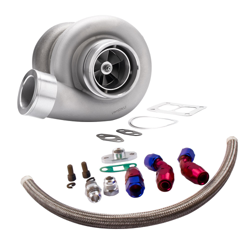 Universal Turbo GT45 T4 V-BAND 600 + HPS Boost con kits de línea de retorno de aceite características