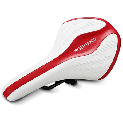 ENJOHOS Hombres Mujeres Silla de Bicicleta de Cuero Acolchada Silla de Bicicleta de montaña Profesional Silla de Montar de Bicicleta MTB Cojín de Bici
