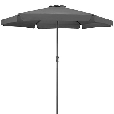 Kingsleeve sombrilla de Aluminio 330cm Antracita protección UV 50+ con manivela Parasol jardín terraza