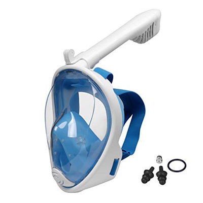 Lamker Máscara de Buceo Niños de Cara Completa 180° Panorámica Máscaras de Snorkel Cámara Deportiva Compatible Anti-Niebla y Anti-Fugas Gafas de Bucea