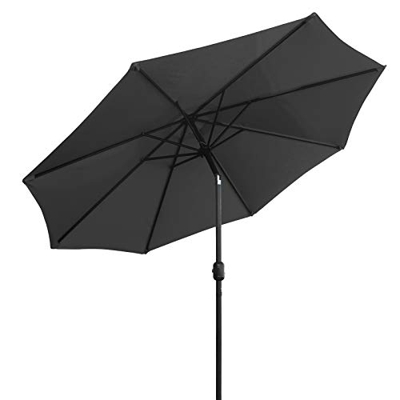 LOVE STORY Sombrilla Ø2.7M, Parasol abatible de 9 pies, Adecuado para balcón, terraza, Patio Trasero UV50 +, Gris