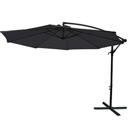 AXT SHADE 3M 10FT Sombrilla Tipo Banana Colgante en voladizo con Mecanismo de manivela para Exterior, jardín y Patio-Gris Oscuro en oferta