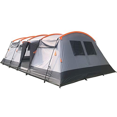 Skandika Hurricane 8 Protect - 8 Personas - Tienda de campaña Familiar - túnel - mosquiteras - 650 x 310 cm