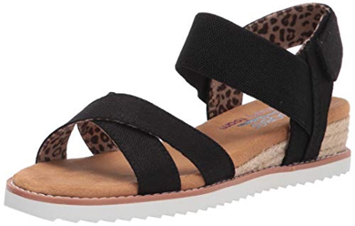 Skechers Bobs Desert Kiss - Secret Picnic Sandal, Black, 9