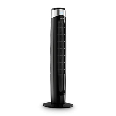 KLARSTEIN Storm Tower - Ventilador, 55 W, caudal de 252 m³/h, 3 Modos, 6 Niveles de Intensidad, Pantalla LED, programable, Carcasa con asa, Control tá