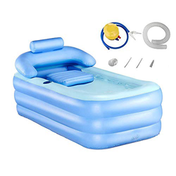 Tech-l Bañera Inflable Bañera Plegable portátil de plástico Bañera remojada Bañera SPA para el hogar con Bomba de Aire de Pedal, Azul características