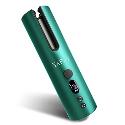 Rizador Pelo Automático Planchas Rizadoras con Batería Recargable de 5200 mAh Pantalla LCD y Calentamiento Rápido 5 tipos de control de temperatura y 