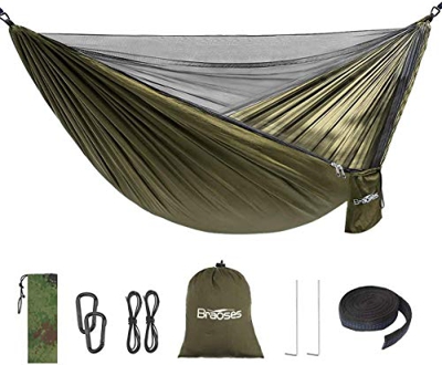 Braoses Hamaca de Camping, Viaje Hamaca, Hamaca de Mosquitero Viaje y Camping Hamaca para Exterior, Senderismo, Camping, Patio, Playa, Aventuras, Seca