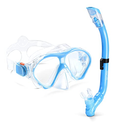 Glymnis Gafas de Buceo para Niños Gafas Snorkel Seco Completo Kit de Snorkel Máscara de Buceo y Snorkel Seco Set Máscara Set de Snorkel Profesional Vi