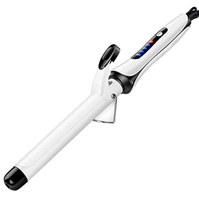 Rizador de pelo automático cepillo de pelo en cerámica cepillo de aire caliente rizador de rizos con pantalla LCD 140 °C a 200 °C con funda de silicon