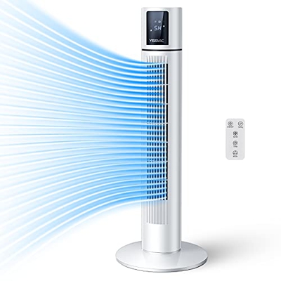 YISSVIC Ventilador de Torre Oscilante 70° Silencioso con Mando a Distancia Altura de 87cm 3 Velocidades 3 Modos Temporizador 8H 40W