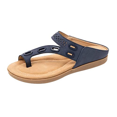 2021 Nuevo Sandalias Mujer Verano Planas Moda Sandalias de Vestir Playa Chanclas para Mujer Zapatos Sandalias de Punta Abierta Roma Casual Sandalias F
