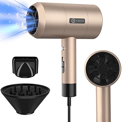 Secador de pelo, Secador Iónico Potente Secador de Pelo de 2000 W, Secador de Secado Rápido, Secador de Pelo Ligero de 3 Velocidades con Difusor y Con