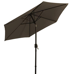 LOVE STORY Sombrilla Ø2.3M, Parasol abatible de 7.5 pies, Adecuado para balcón, terraza, Patio Trasero UV50 +, marrón en oferta