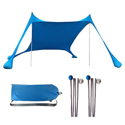 Family Beach Tent Sunshade, Anopy Pop Up Sun Shelter 4 Poste Con Bolsa De Transporte Para La Playa, Sombra Al Aire Libre Para Excursiones Para Acampar precio