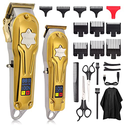Cortapelos profesional para hombre, 2 cortadores de pelo, inalámbricos, con 10 peines guía y pantalla LCD, cortapelos largos para hombre/niños características