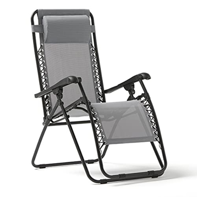 KG KITGARDEN - Tumbona Plegable Multiposiciones Jardin/Terraza, 90x65x114cm, Gris Claro, Osaka Plus, Grande