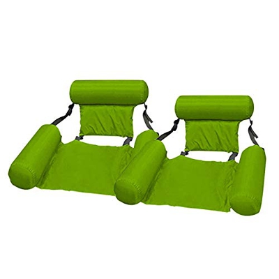 TKHHC Paquete de 2 Flotadores Inflables de Hamaca para Piscina, Hamaca de Agua Portátil, 120 Cm * 100 Cm para Silla de Salón Hamaca Drifter,Green