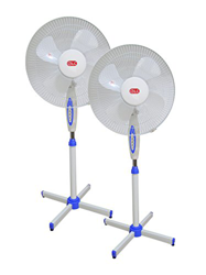 ventilador de pie, 2 Unidades, telescópico, con regulador de Intensidad, de 16 Pulgadas (40cm), 50w de Potencia. en oferta