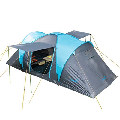 Skandika Hammerfest 4 Personas - Tienda de campaña Familiar - cúpula - Dos dormitorios- mosquiteras (con Suelo Cosido/cabinas oscuras)