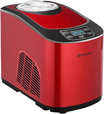 MVPower Heladera,Maquina de Helados 2L, Heladera con compresor 140W, Heladera automática con autorefrigeración, pantalla LCD, dos opciones (helado sua