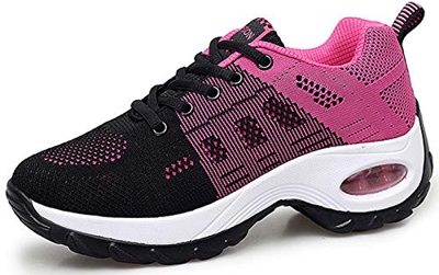 2020 Zapatos cuña Mujer Zapatillas de Deportivas Plataforma Mocasines Primavera Verano Planas Ligero Tacon Sneakers Cómodos Zapatos para Mujer, Rojo,3