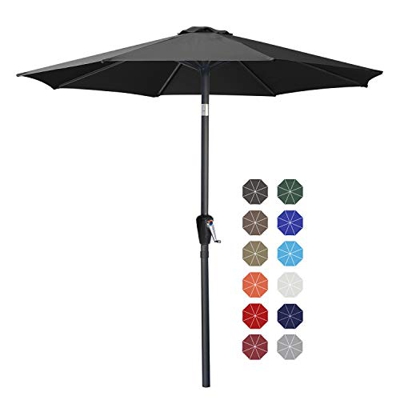 ABCCANOPY Sombrilla de 270 cm, para exteriores, impermeable, para jardín, mercado, color gris oscuro