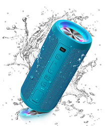 Ortizan Altavoz Bluetooth inalámbrico portátil, luz LED, reproducción IPX7 30H, Volumen más Alto y Bajos mejorados, Duradero para Viajes, al Aire Libr precio