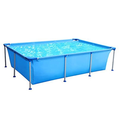 Piscina cuadrada Sekey, piscina de jardín de verano, piscina desmontables de metal 258 x 179 x 66 cm - Azul