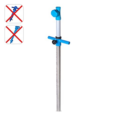 Palo Soporte Sombrilla de Playa de Clavado Fácil y Automático Tipo Pincho Topo de Acero Inoxidable Que se Clava por Succión.