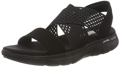 Skechers Flex Appeal 2.0 Cool City, Sandalia Mujer, BBK, 39 EU
