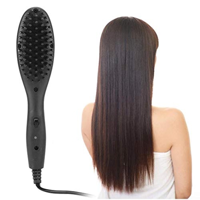 Cepillo para alisar el cabello, peine para alisar el cabello con calefacción, peine para plancha 30S Cepillo alisador de calentamiento rápido de cerám