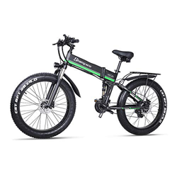 Shengmilo Bicicleta Eléctrica E-MTB Fat Bike 26" Full Suspension, Shimano 21 velocidades,Plegable, batería Litio 48V 12.8Ah (1000w),Pantalla LCD,Freno precio
