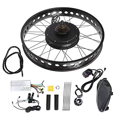 Jacksking Kit de Motor de Bicicleta eléctrica, aleación de Aluminio 48V 1500W 26x4.0 Pulgadas Kit de Rueda de Motor de Motor de conversión de Biciclet