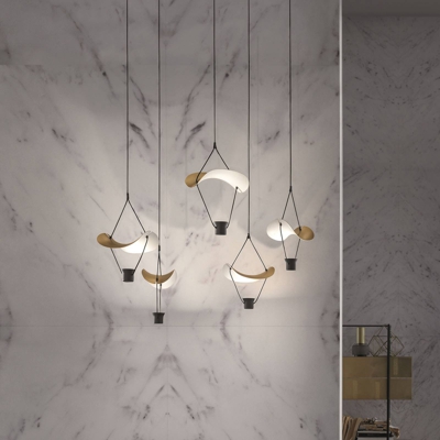 Lámpara colgante LED Vollee S1 P, 44cm, down, oro