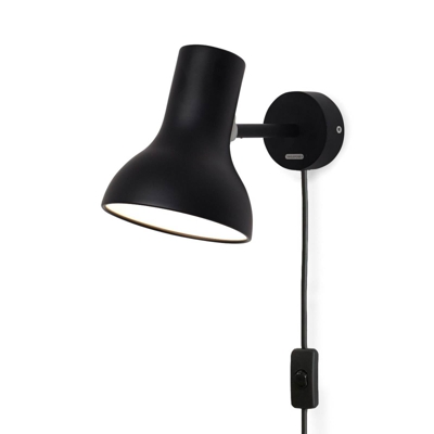 Anglepoise Type 75 Mini aplique con enchufe negro