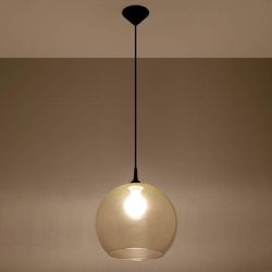 Lámpara colgante Colour, pantalla vidrio champán características