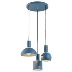 Lámpara colgante Selma, 3 luces, azul precio