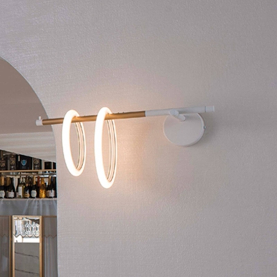 Aplique LED Ulaop, dos anillos, izquierda, blanca