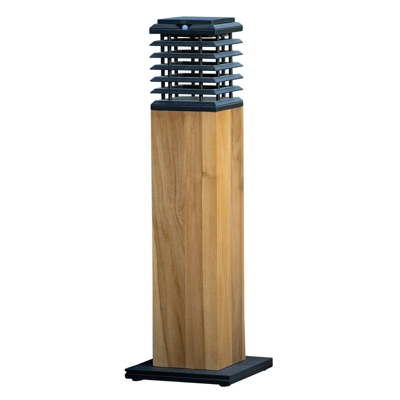 Bolardo luminoso LED Tekura, teca natural/gris