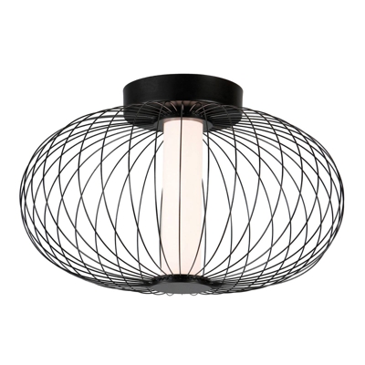 Plafón LED Elli con pantalla tipo jaula, negro
