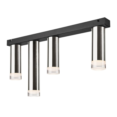 Lámpara de techo Shine, 4 luces, larga, cromo