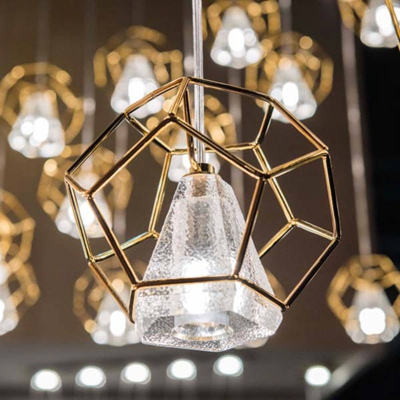 Lámpara colgante Incanto, oro 24 kt, 1 luz
