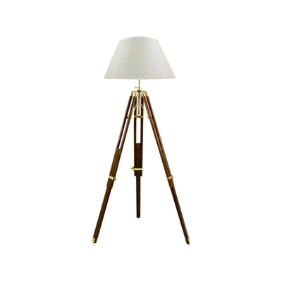 Lámpara de pie trípode, pantalla yute 50cm crema