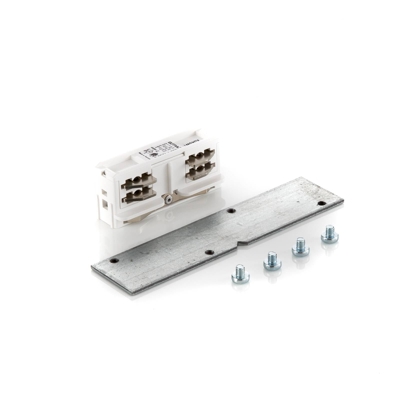 Eutrac conector recto riel empotrado, blanco